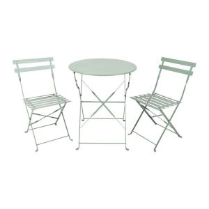КОМПЛЕКТ МЕТАЛНА ГРАДИНСКА МАСА С 2 СТОЛА Rollin МАСЛЕН ЦВЯТ 60x70см