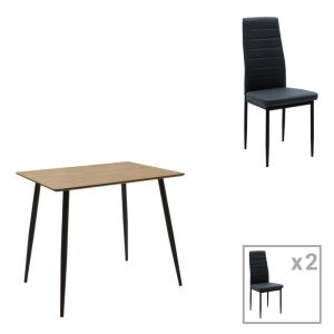 КОМПЛЕКТ ТРАПЕЗНА МАСА ОТ 3 ЧАСТИ CUBA-PARKER MADF В ЦВЯТ СОНОМА-ЧЕРНО 70X70X75СМ