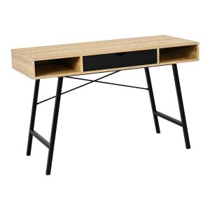 ОФИС БЮРО YAMIN В ЦВЯТ ДЪБ С ЧЕРНИ МЕТАЛНИ КРАКА 120X48X76СМ