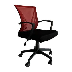 ОФИС СТОЛ FL05 ЧЕРВЕНА ОБЛЕГЛА - ЧЕРНА СЕДАЛКА 57x65x90/100см