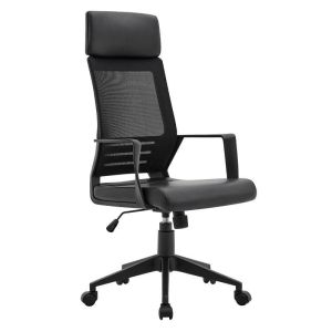 ОФИС СТОЛ FL19 ЧЕРНА ИЗКУСТВЕНА КОЖА 60x62x128см