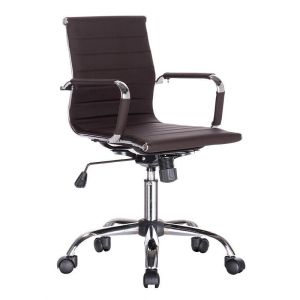 ОФИС СТОЛ FL6002 КАФЯВА ИЗКУСТВЕНА КОЖА 54x59x89см
