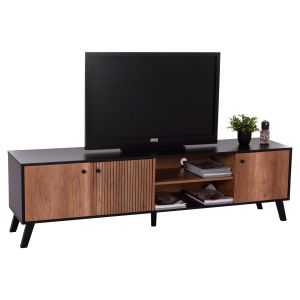 ТВ ШКАФ KRUDEN HM9447.11 МЕЛАМИН В ЧЕРНО - НАТУРАЛНО 180x40x51Всм.
