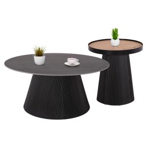 ХОЛНИ МАСИ 2БР. КОМПЛЕКТ DUNCAN HM21081 МДФ И КЕРАМИЧЕН ПЛОТ Φ80cm &amp; Φ45cm