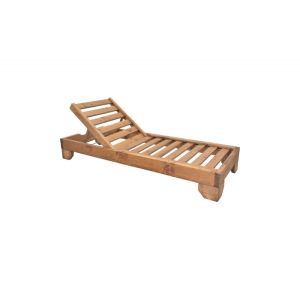 Шезлонг VERANO (B) Акация с възглавница 70x207 см Дебелина 8 см, Плат цвят Капучино 75x213x15cm