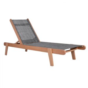 ШЕЗЛОНГ, дъб, Creta, естествен калъф и сив калъф HM10357.02 202,5x66,5x30,5см