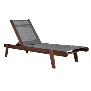 ШЕЗЛОНГ, дъб, орех, Creta, с сив калъф HM10356.02 202,5x66,5x30,5см
