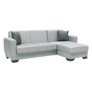 ЪГЛОВ ДИВАН NEW DOLCE СВЕТЛО СИВО СЪС СИВИ ВЪЗГЛАВНИЦИ 240x146x85см