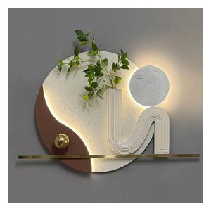 LED СТЕНЕНА ДЕКОРАЦИЯ 3D КРЪГЛА ВАЗА И ЦВЕТЯ - 80x80см 1/KIB