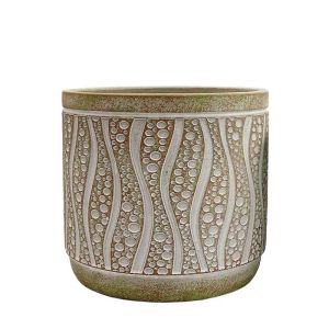 АНТИЧНА БРОНЗОВА КРЪГЛА САКСИЯ ЗА ЦВЕТЯ,ГОЛЯМА - Φ18x17.5см 6/20КУБ