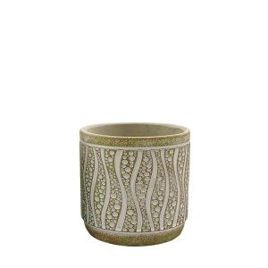 АНТИЧНА БРОНЗОВА КРЪГЛА САКСИЯ МАЛКА - Φ13x12.5см 18/15KIV