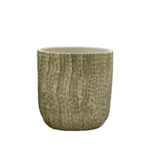 БЕЖОВА КРЪГЛА САКСИЯ С ПУКНАТИНИ, СРЕДНА - Φ15x14.5см 12/20 КУТИЙКИ