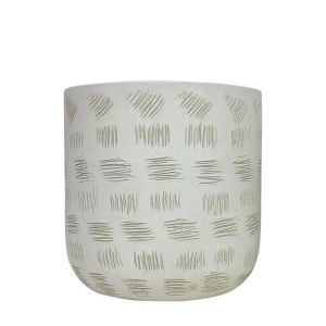БЯЛА КРЪГЛА САКСИЯ С ЕФЕКТГОЛЯМА - Φ17.5x18см 6/20КУБ