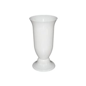 БЯЛА ПЛАСТМАСОВА ВАЗА - Φ13x24.3см