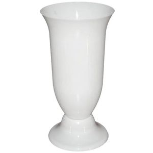 БЯЛА ПЛАСТМАСОВА ВАЗА - Φ15x37см