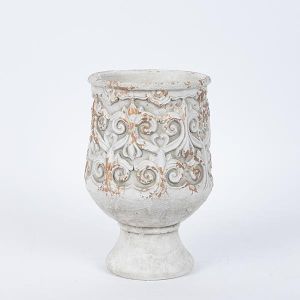 ВАЗА ЦИМЕНТ БЯЛА 16.5x16.5x25см