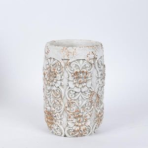 ВАЗА ЦИМЕНТ БЯЛА 17.5x17.5x25см