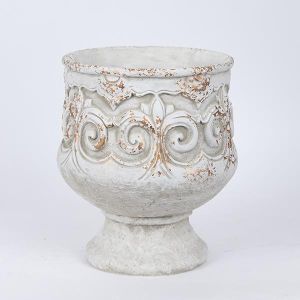 ВАЗА ЦИМЕНТ БЯЛА 22.5x22.5x25.5см