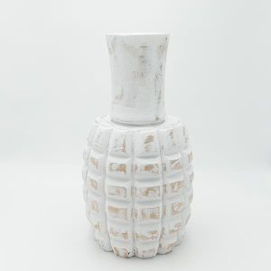ВАЗА, ДЪРВО, БЯЛО-КАФЯВО, 22x41 см