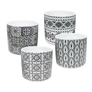 ГОЛЯМА САКСИЯ (4 ИЗБОРА) ДИГИТАЛЕН ПЕЧАТ ЧЕРНО/СИВО - Φ12.5x12см 4/32 КУТИЙКИ