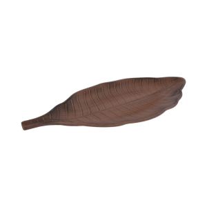 ДЕКОРАТИВНА MDF ЧИНИЯ ВЪВ ФОРМА НА ЛИСТ, КАФЯВА, 50*22