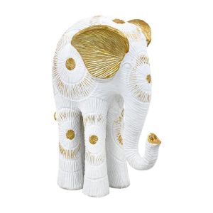ДЕКОРАТИВНА ФИГУРА ELEPHANT FL401 ЗЛАТИСТО-БЯЛ АНТИЧЕН ЦВЯТ 20X12X26СМ