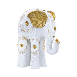 ДЕКОРАТИВНА ФИГУРА ELEPHANT FL405 ЗЛАТИСТО-БЯЛ АНТИЧЕН ЦВЯТ 12X7X14СМ