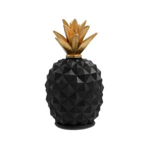 ДЕКОРАТИВНА ФИГУРА ОТ ПОЛИРЕЗИН PINEAPPLE ЧЕРНО-ЗЛАТИСТ ЦВЯТ 14X24СМ