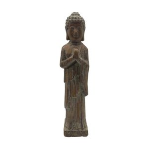 ДЕКОРАТИВНА ФИГУРА BUDDHA 23695 КАФЯВ ЦВЯТ 11X11X46.5СМ