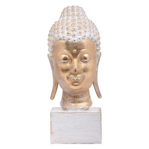 ДЕКОРАТИВНА ФИГУРА BUDDHA ЗЛАТИСТО-БЯЛ АНТИЧЕН ЦВЯТ 16X15X34СМ
