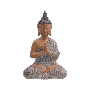 ДЕКОРАТИВНА ФИГУРА ОТ ПОЛИРЕЗИН BUDDHA КАФЯВ ЦВЯТ 22X15X31СМ
