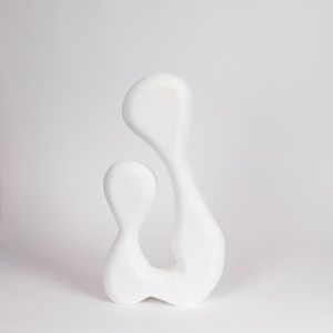 ДЕКОРАТИВНА ФИГУРА, ДЪРВО, БЯЛО, 20x6x37см
