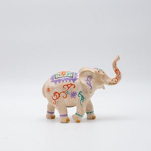 ДЕКОРАТИВНА ФИГУРА, СЛОН, ПОЛИСМОЛА, КРЕМАВА, 15.5x6x13см