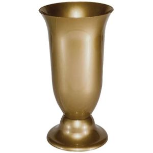 ЗЛАТИСТА ПЛАСТМАСОВА ВАЗА - Φ15x37см