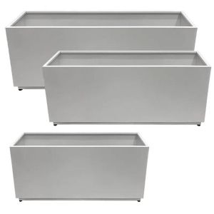 КОМПЛЕКТ МЕТАЛНИ САКСИИ/3 ПРАВОЪГЪЛНИ - Д: 120x35x50, М: 100x30x45, Ш: 80x25x40см