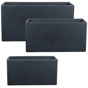 КОМПЛЕКТ САКСИИ FIBER CLAW/3, ПРАВОЪГЪЛНИ, ЧЕРНИ ВЪГЛИЩА, Р: 80x20x38, М: 90x30x47, Д: 100x40x58 см
