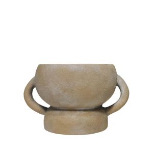 КРЪГЛА КАФЯВА АНТИЧНА САКСИЯ С ДРЪЖКИ И ОСНОВА - 17x10.4 см 12/КУТИЯ
