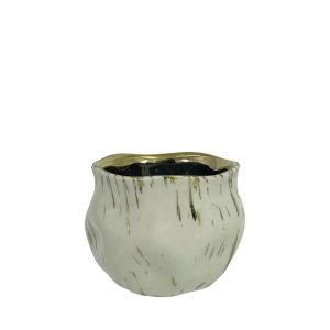 КРЪГЛА КРЕМАВА/ЗЛАТИСТА САКСИЯ, МАЛКА - Φ12.5x11см 1/24КУТИЯ
