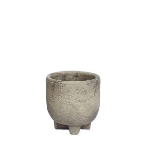 КРЪГЛА САКСИЯ В РЪЖДИВО СИВО С КРАКА - Φ10.5x12см 2/24 КУТИЙКИ