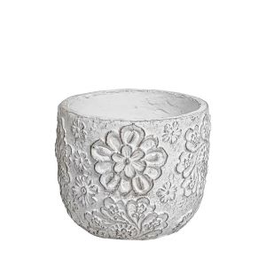 КРЪГЛА САКСИЯ С РЕЛЕФЕН МОТИВ - Φ12.5x11см 18/КУТИЯ