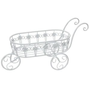 МЕТАЛНА ДЕКОРАТИВНА КОЛИЧКА БЯЛА 60x27x20см