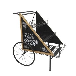 МЕТАЛНА КОЛИЧКА С 2 КОЛЕЛА, ЧЕРНО ЦВЕТНО СТЪЛБИЩЕ - 76x68x106.5 см 1/КУТИЯ