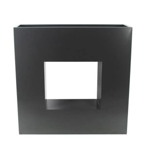 МЕТАЛНА САКСИЯ АНТРАЦИТ КВАДРАТНА С ДУПКА - 100x26x100см 1/KIB