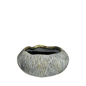 ОВАЛНА САКСИЯ БЯЛА/ЗЛАТНА/ЧЕРНА НА РАИРА МАЛКА - Φ15.5x8см 1/24КУТИЯ
