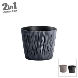 САКСИЯ (2 В 1) АНТРАЦИТ ПЯСЪЧНА КРЪГЛА Φ12.8x11.1см 10/90 КУТИЙКИ