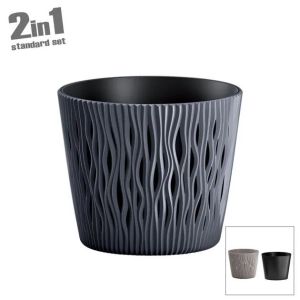 САКСИЯ (2 В 1) АНТРАЦИТ ПЯСЪЧНА КРЪГЛА Φ18.9x16.5см 10/60 КУТИЙКИ