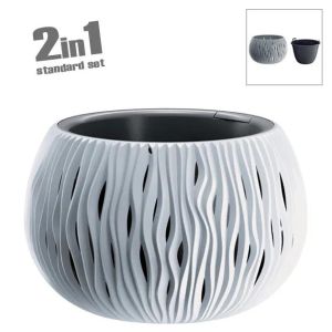 САКСИЯ (2 В 1) БЯЛА ПЯСЪЧНА КУПА Φ47.8x30см 1/2КУТИЯ