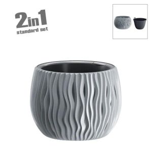 САКСИЯ (2 В 1) СИВА ПЯСЪЧНА КУПА Φ18x13.6см 5/30 КУТИЯ