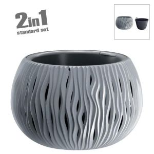 САКСИЯ (2 В 1) СИВА ПЯСЪЧНА КУПА Φ47.8x30см 1/2КУТИЯ
