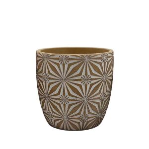 САКСИЯ КАФЯВАО/БЯЛА КРЪГЛА С ЦВЕТЕН МОДЕЛ СРЕДНА - Φ15x14.5см 12/20 КУТИЙКИ